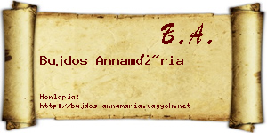 Bujdos Annamária névjegykártya